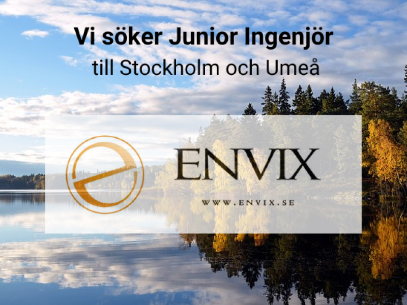 Envix Nord söker juniora ingenjörer till våra team i Stockholm och Umeå. Vi är ett miljöteknikföretag med målet att minska miljöbelastningen och öka hushållningen med naturens resurser. Hos oss får du chansen att utvecklas inom miljöteknik och arbeta med innovativa lösningar.